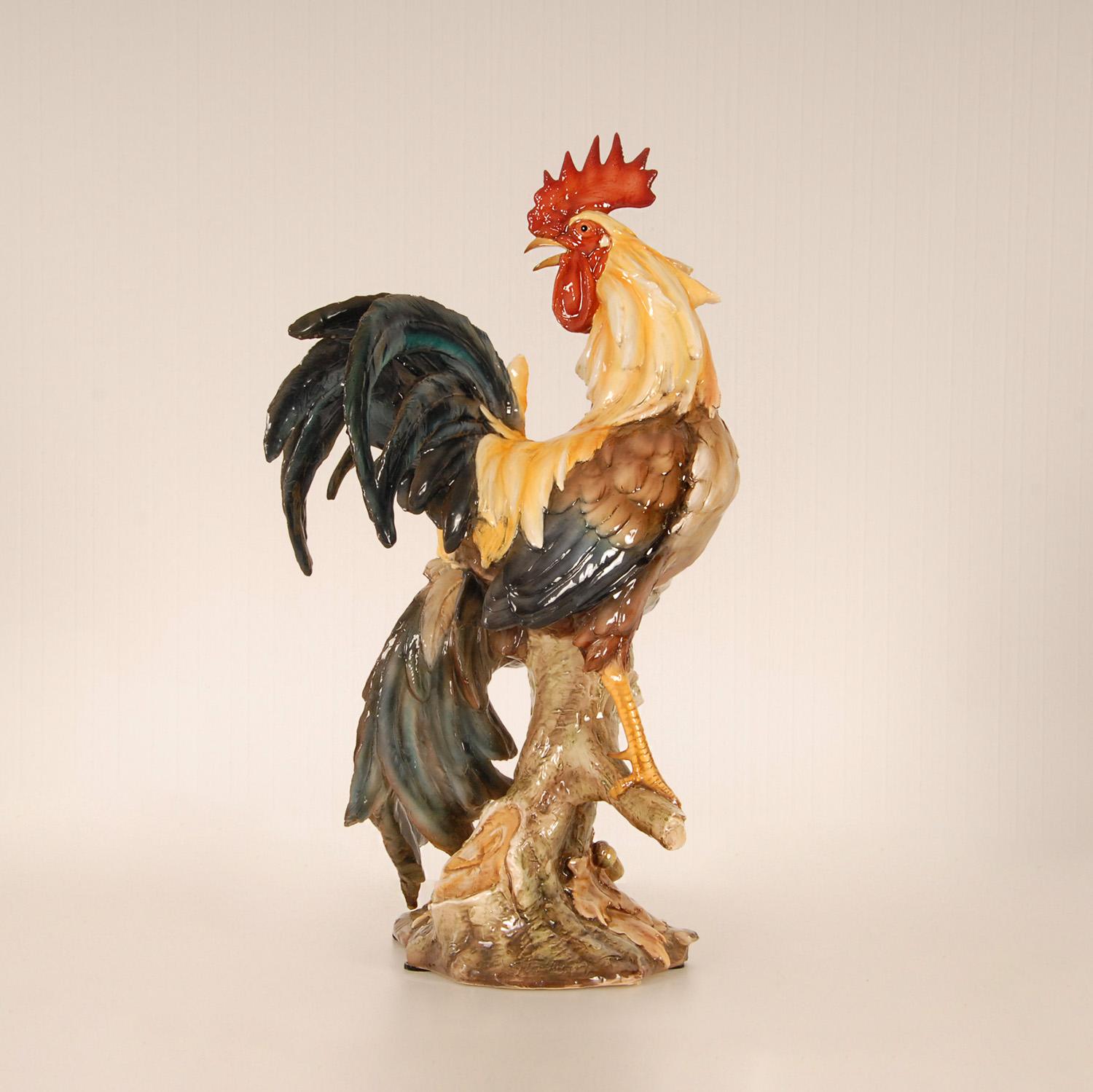 ceramic rooster statue
