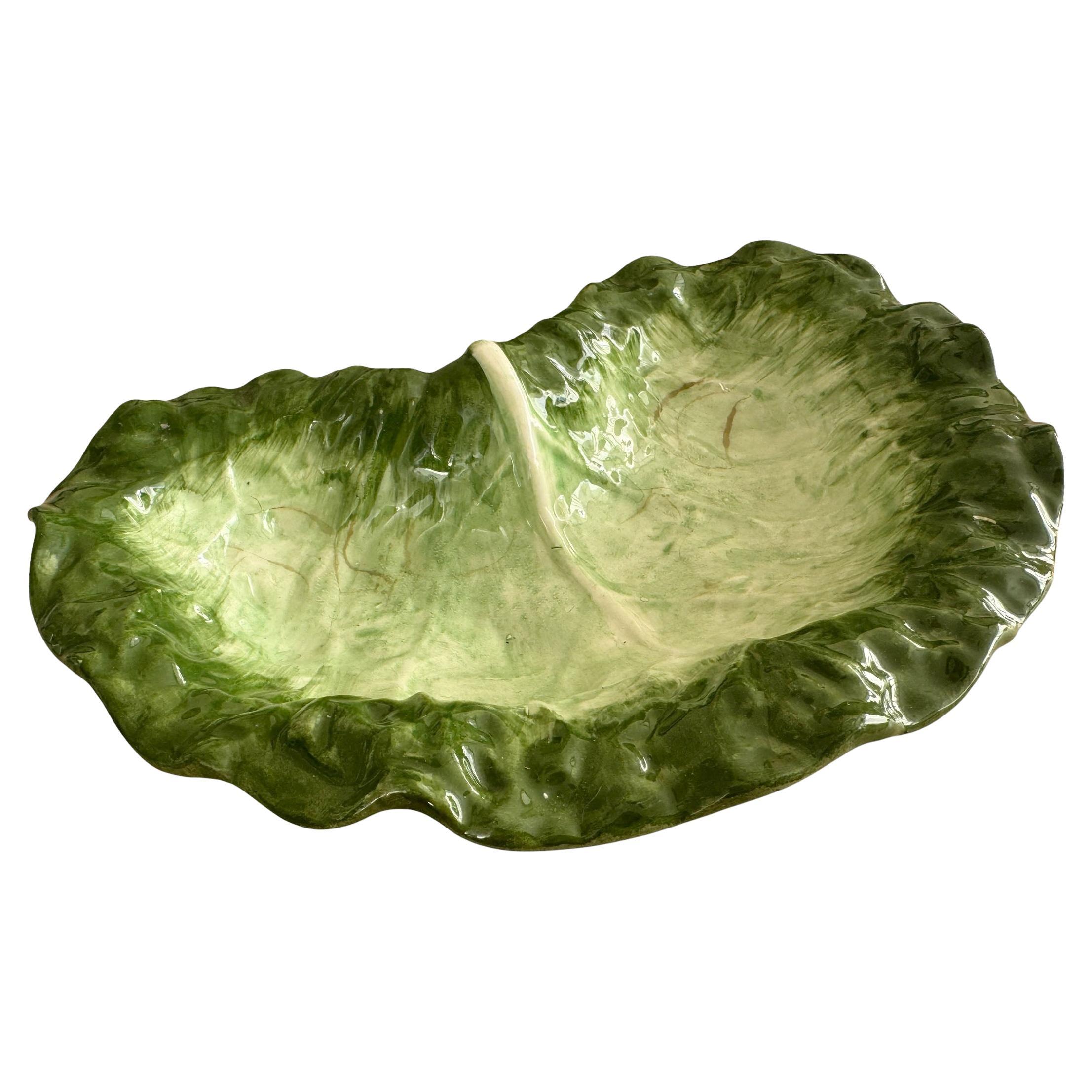 Vintage Italian Porcelain Cabbage Leaf Dish