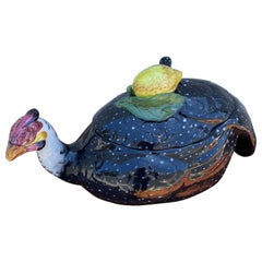 Vintage Italian Porcelain Guinea Hen Tureen