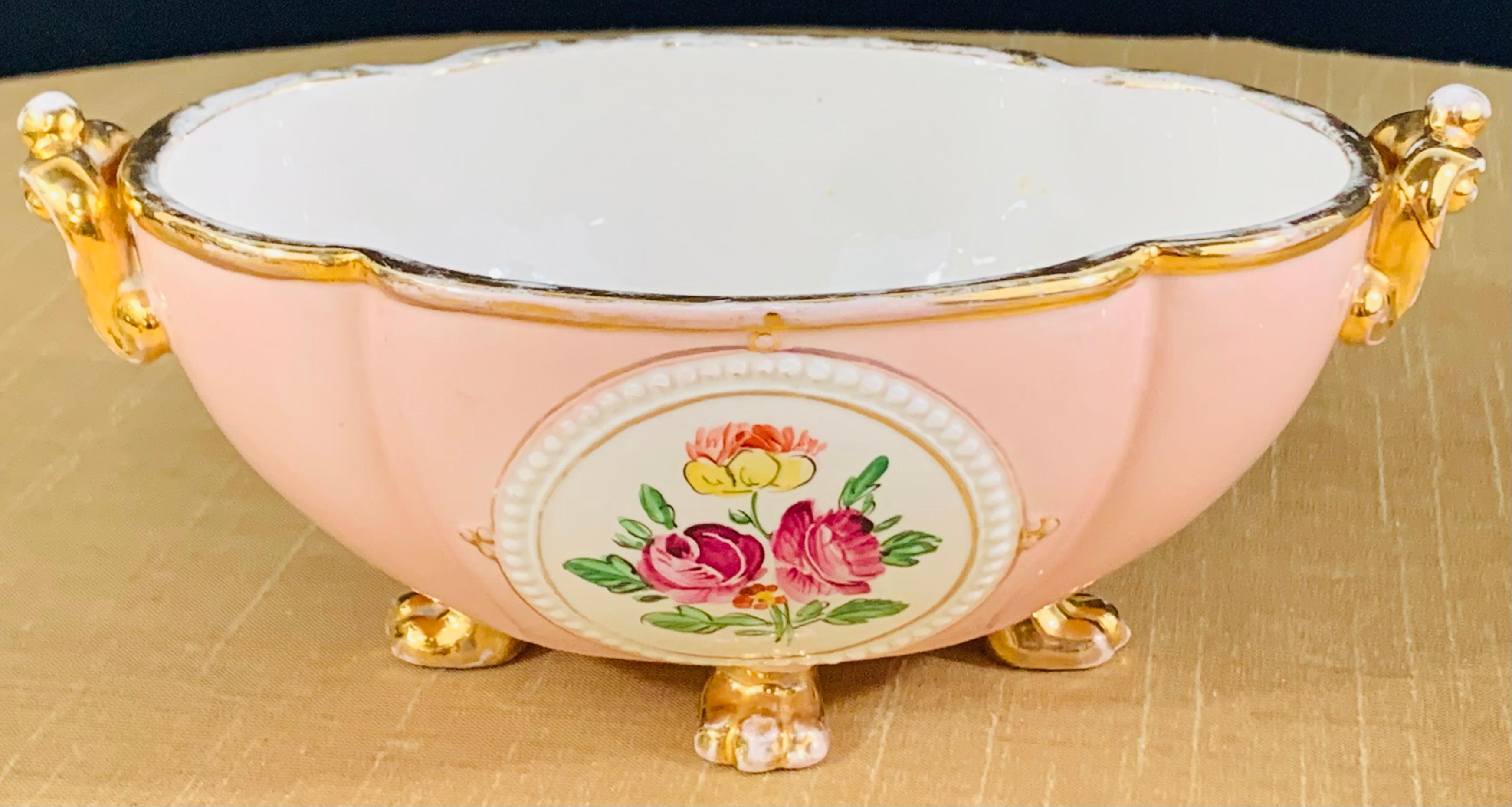 Vintage Italian Porcelain Pink Jewelry Box For Sale 4