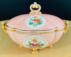 Vintage Italian Porcelain Pink Jewelry Box