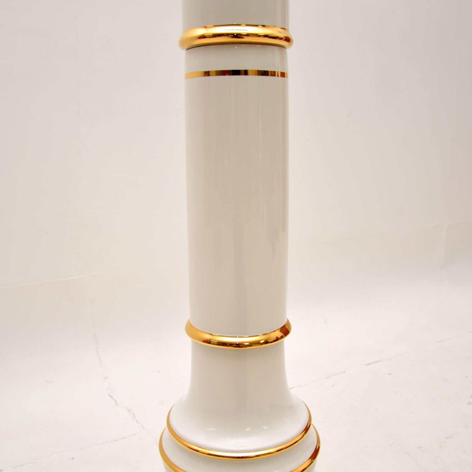 Late 20th Century Vintage Italian Porcelain Plant Stand / Pedestal Column For Sale