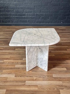Vintage Italian Post Modern Carrara “Tear Drop” Side Table