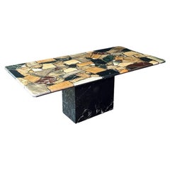 Vintage Italian Post Modern Multi-Marble Stone Dining Table by C.I.M