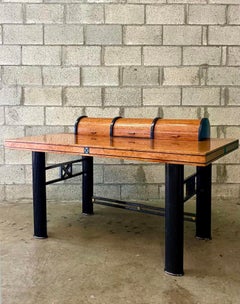 Vintage Italian Postmodern Elle Due Arredamenti Burl Wood Roll Top Desk