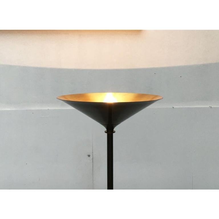 Metal Vintage Italian Postmodern Floor Lamp with Marble Foot, 1970s For Sale