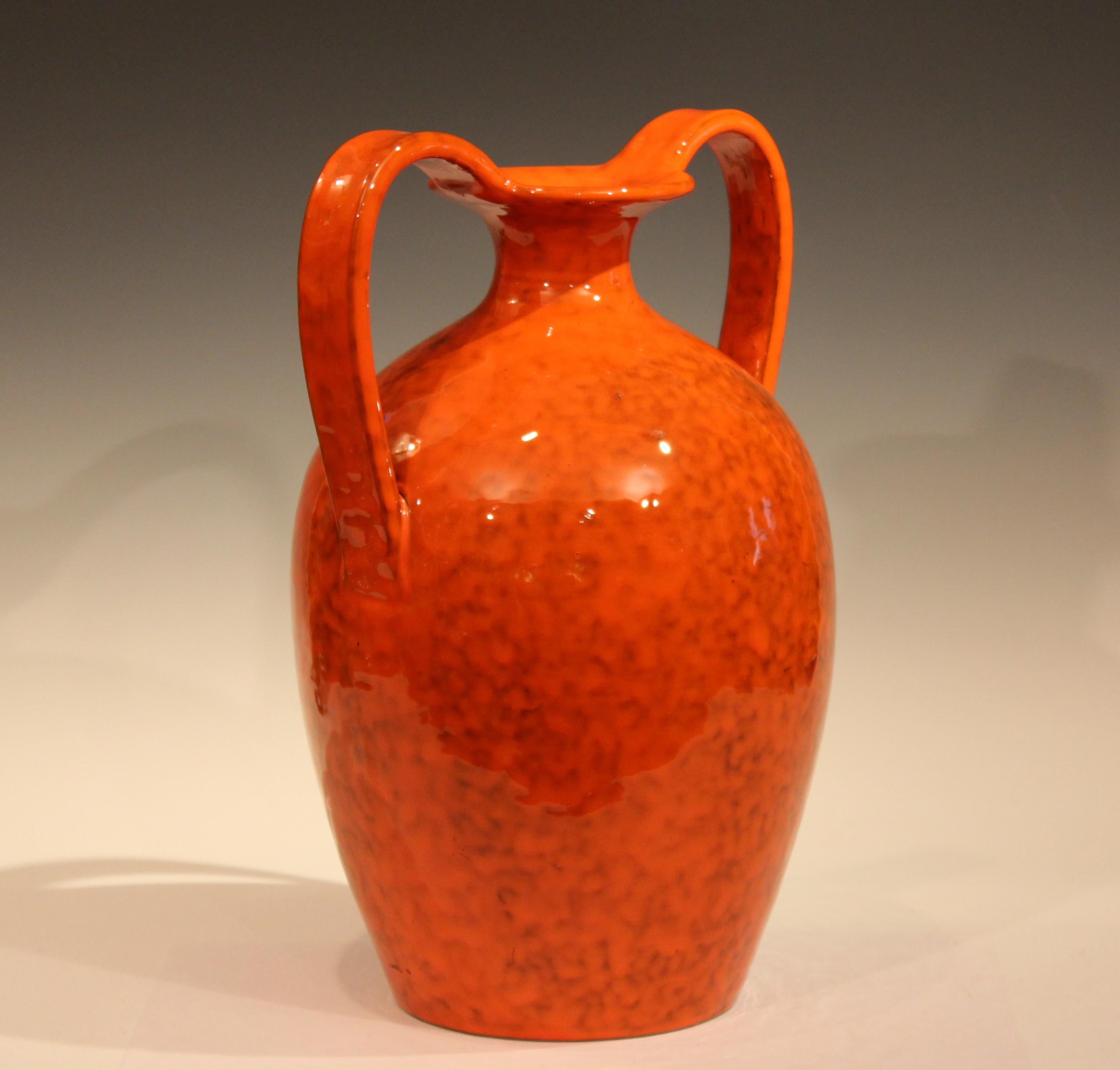 orange pottery vase