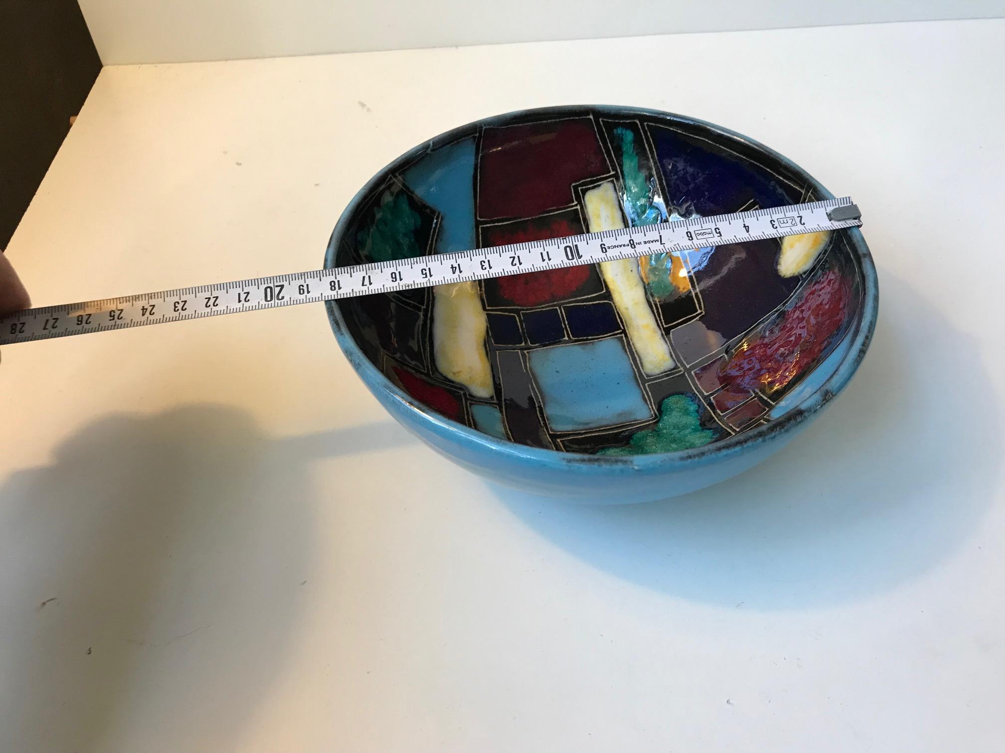 Vintage Italian Pottery Dish or Bowl in the style of Marcello Fantoni, 1960s In Good Condition In Esbjerg, DK
