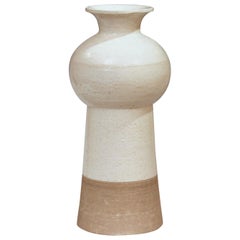 Vintage Italian Pottery Raymor TUD Incised Bitossi Gray White Ceramic Vase