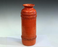 Vintage Italian Pottery Rimini Vase Bitossi Raymor Londi MCM Atomic Age Orange