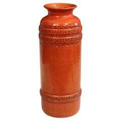 Vintage Italian Pottery Rimini Vase Bitossi Raymor Londi MCM Atomic Age Orange