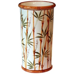 Vintage Italian Pottery Umbrella Stand Bamboo Large Floor Vase Raymor