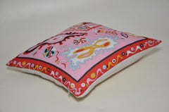 Vintage Italian Pucci Scarf Pink Red Irish Linen Pillow Scatter Cushion