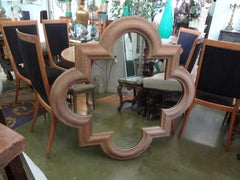 Large Italian Quatrefoil Wood Mirror