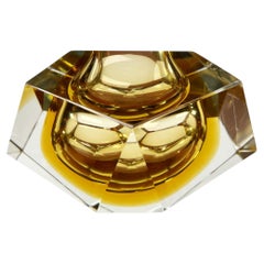 Vintage Italian Rare Yellow Sommerso Glass Bowl, 1970s