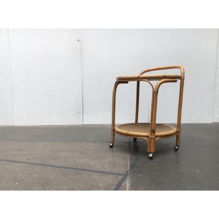 Italienischer Servierwagen aus Rattan und Bambus im Vintage-Stil von Dal Vera im Angebot 6