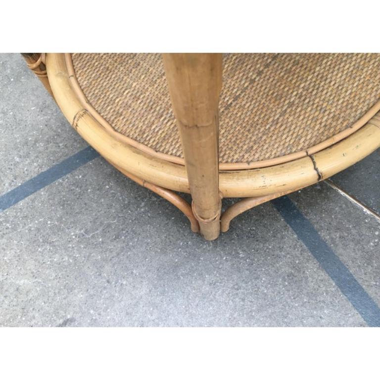 Italienischer Servierwagen aus Rattan und Bambus im Vintage-Stil von Dal Vera im Zustand „Gut“ im Angebot in Hamburg, DE