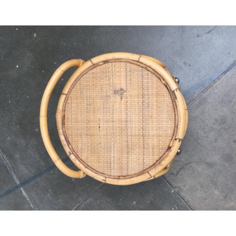 Italienischer Servierwagen aus Rattan und Bambus im Vintage-Stil von Dal Vera (Metall) im Angebot