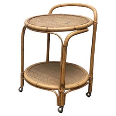 Italienischer Servierwagen aus Rattan und Bambus im Vintage-Stil von Dal Vera