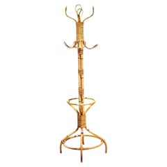 Vintage Italian Rattan Coat Rack