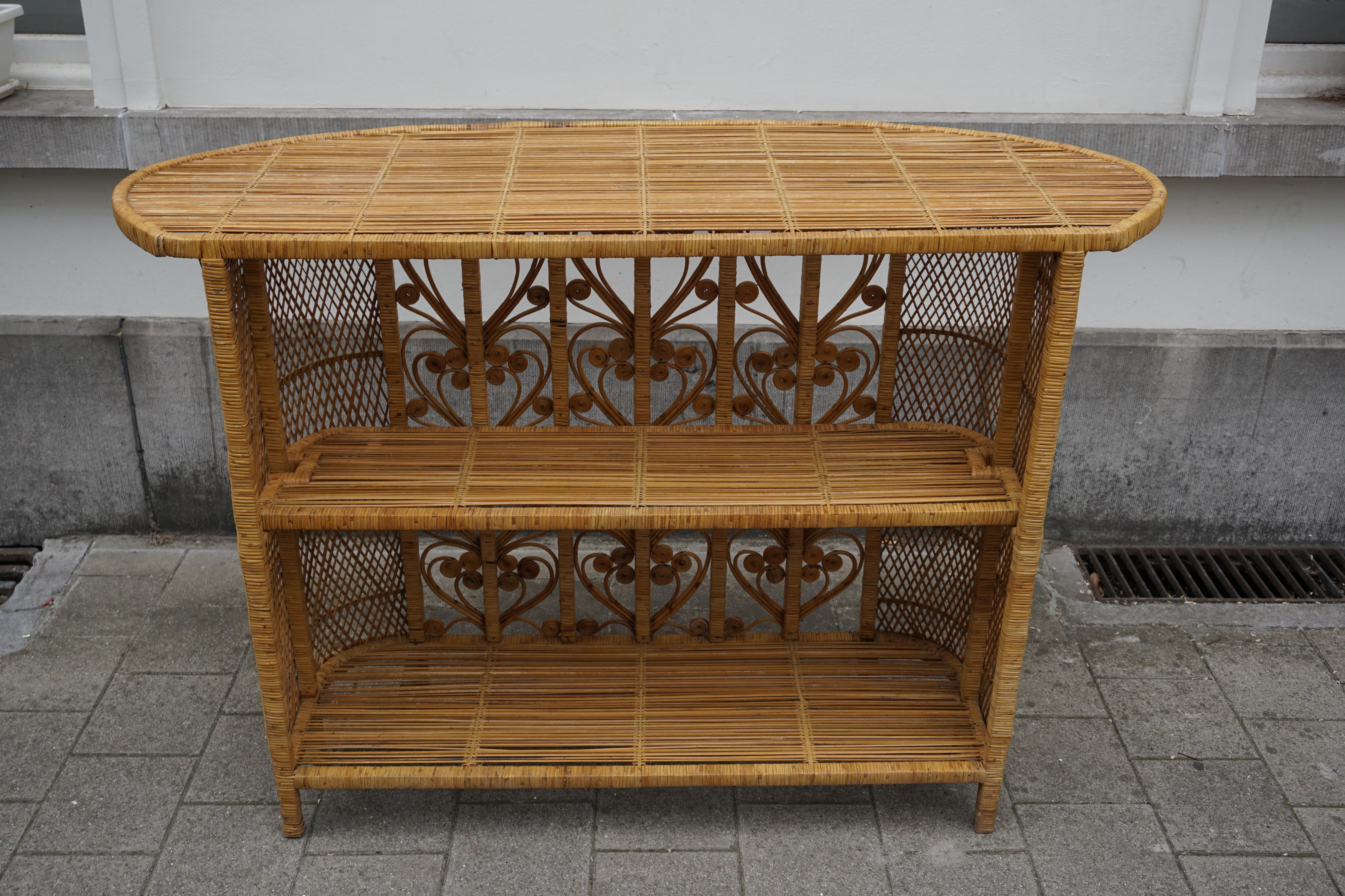 Vintage Italian Rattan Cocktail Bar 10