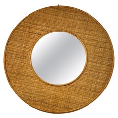Italienischer Rattanspiegel im Vintage-Stil