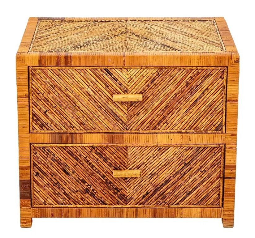 Table d'appoint en rotin vintage italien en vente