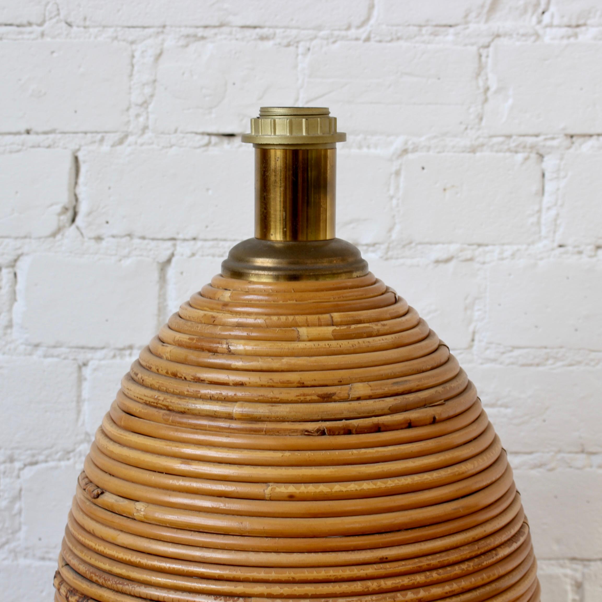 Vintage Italian Rattan Table Lamp Attributed to Vivai del Sud, 'Circa 1970s' 7