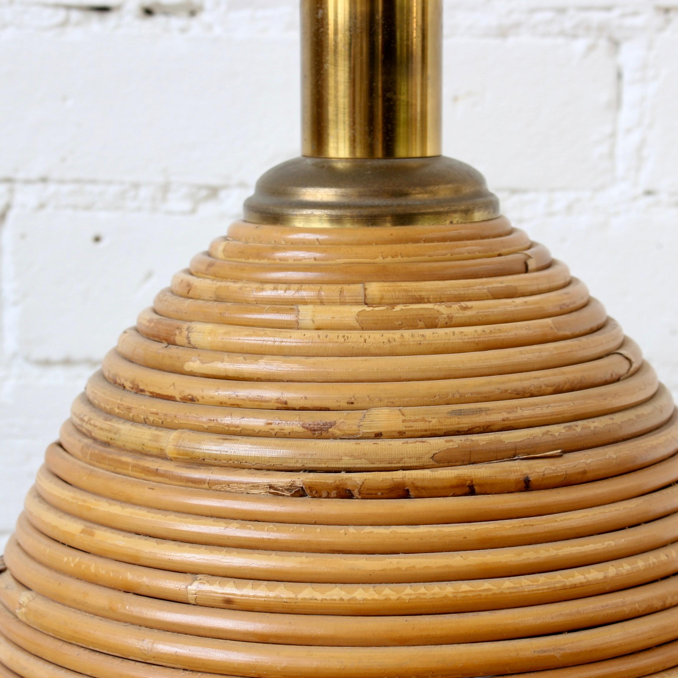 Vintage Italian Rattan Table Lamp Attributed to Vivai del Sud, 'Circa 1970s' 14