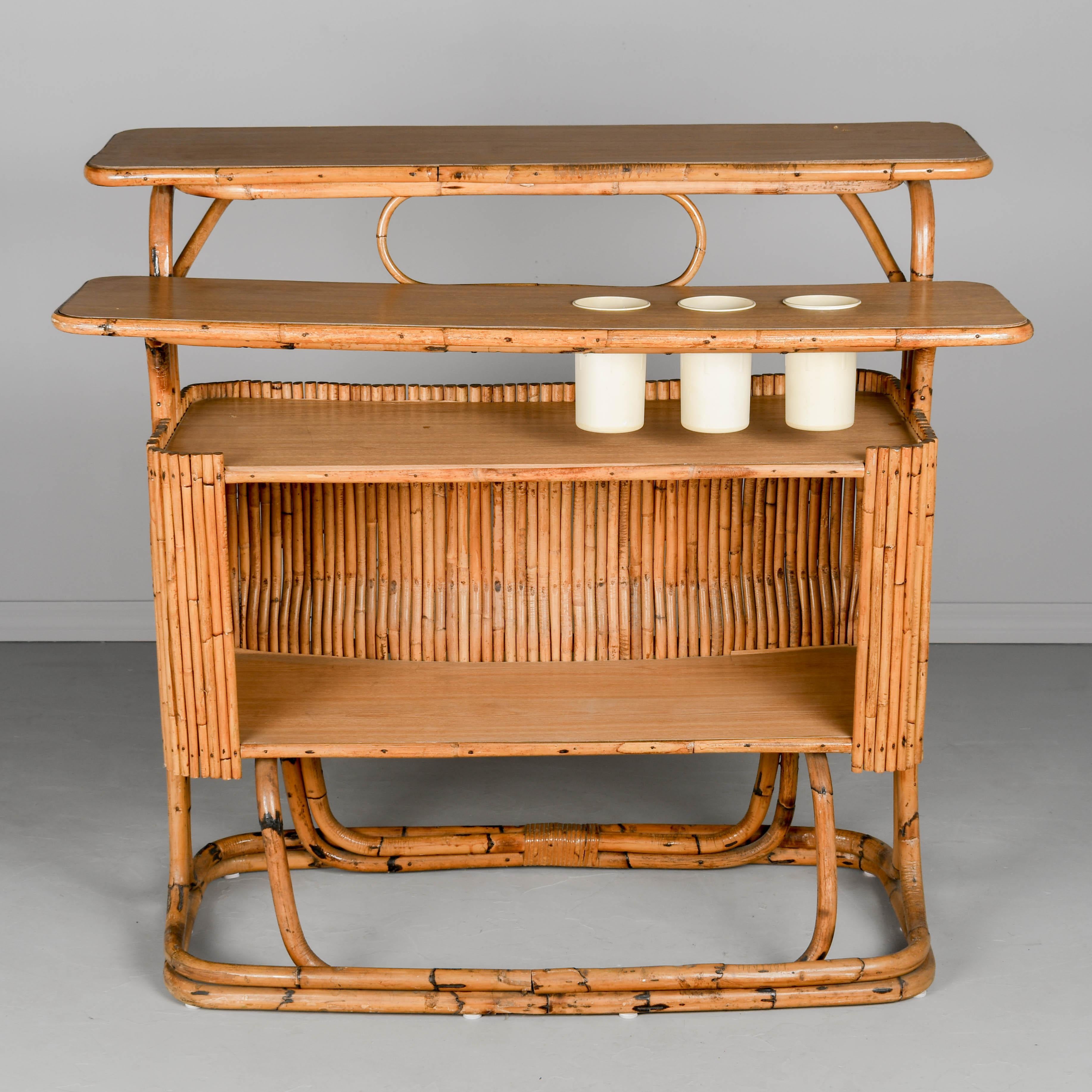20ième siècle Bar Tiki italien vintage en rotin en vente