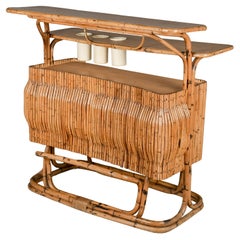 Vintage Italian Rattan Tiki Bar