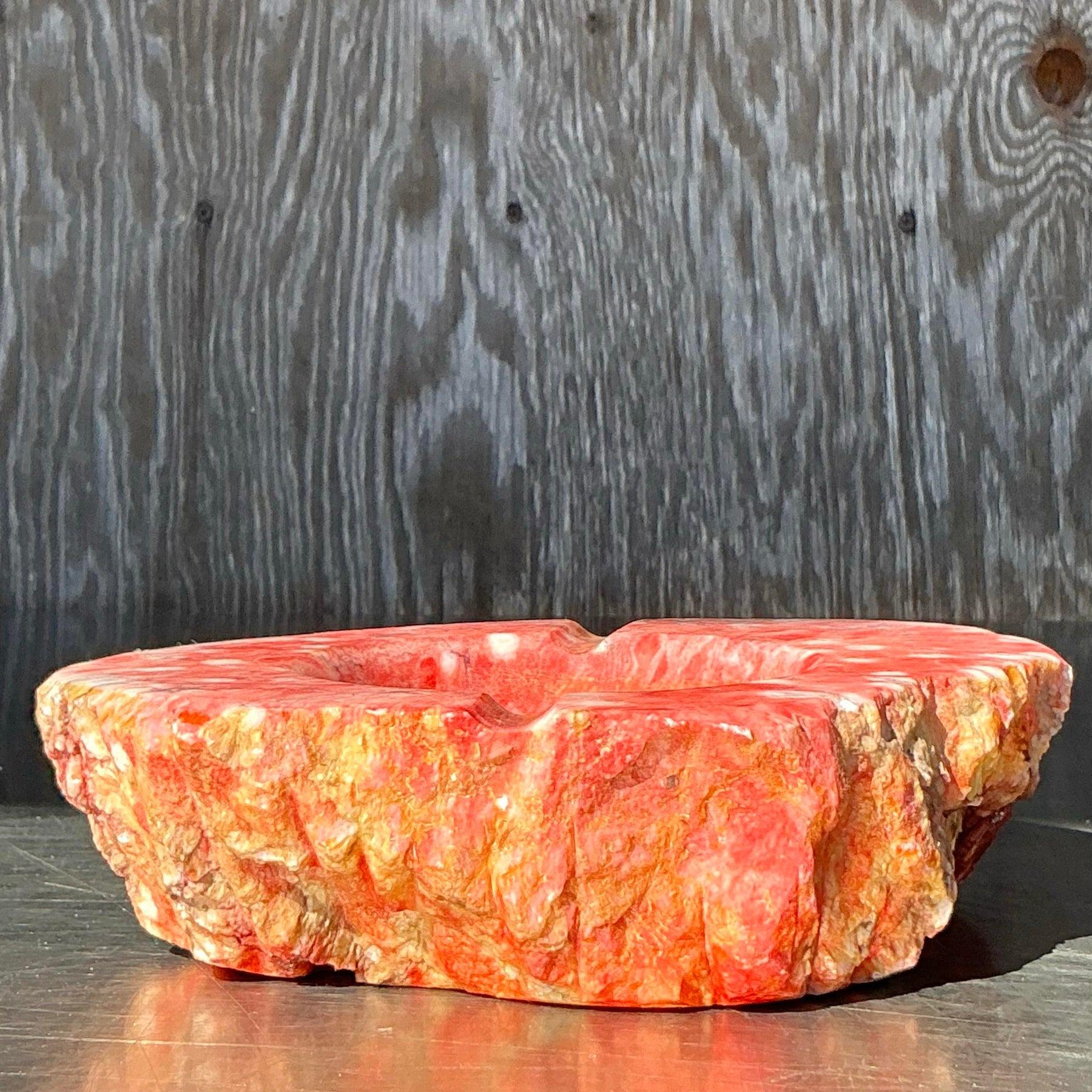 Vintage Italian Raw Edge Marble Ashtray 1