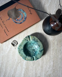 Vintage Italian Raw Green Marble Ashtray, 1960s