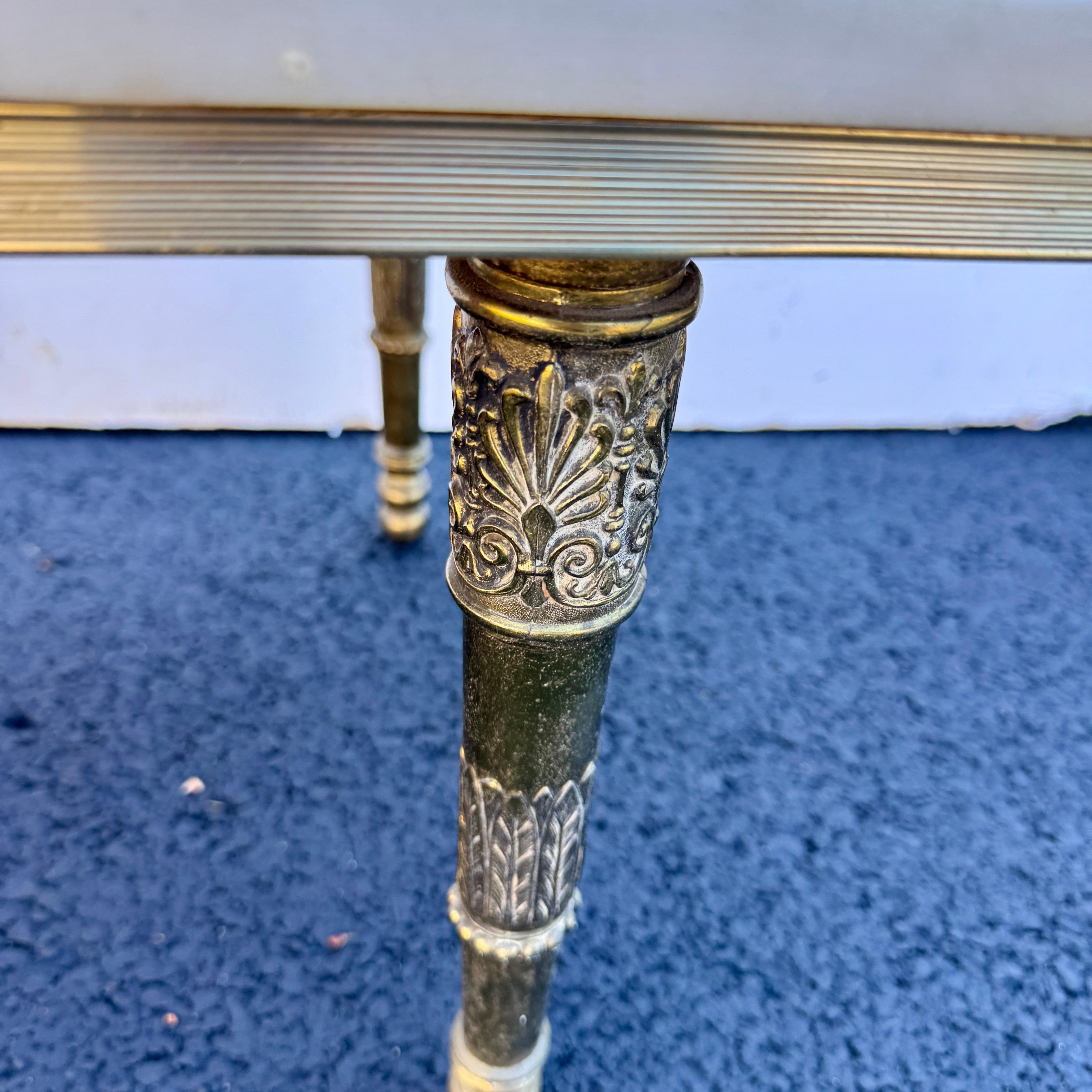Vintage Italian Rectangular Marble White Cocktail Table, Roma Circa 1950's For Sale 12