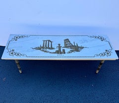 Vintage Italian Rectangular Marble White Cocktail Table, Roma Circa 1950's