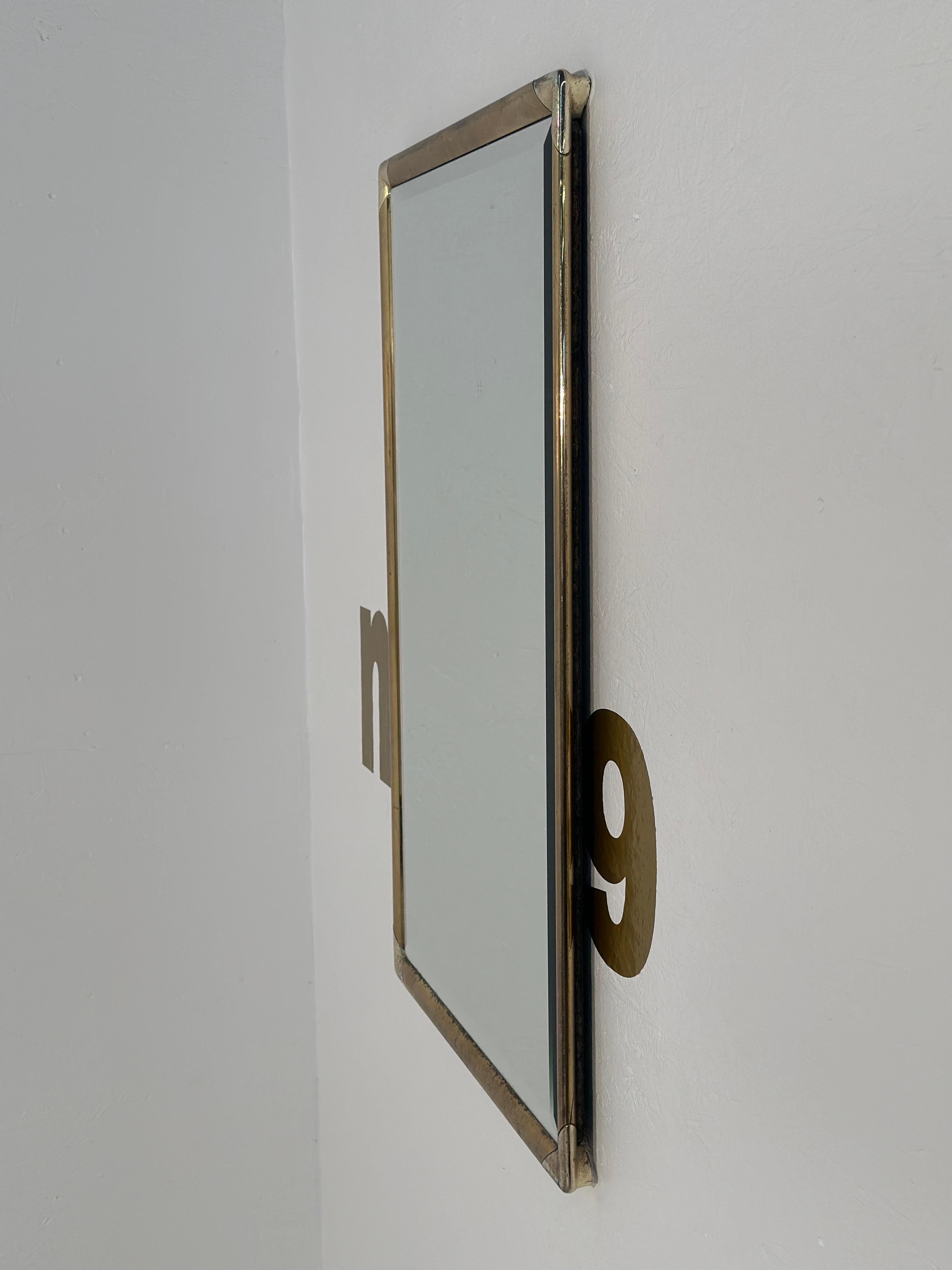 Mid-Century Modern Miroir mural rectangulaire italien vintage 1960 en vente
