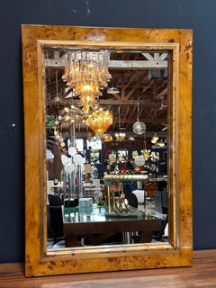 Vintage Italian Rectangular Wall Mirror by Romeo Rega 1980s