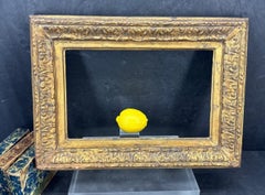 Vintage Italian Rectangular Wood Gilt Gold Ornate Art Frame