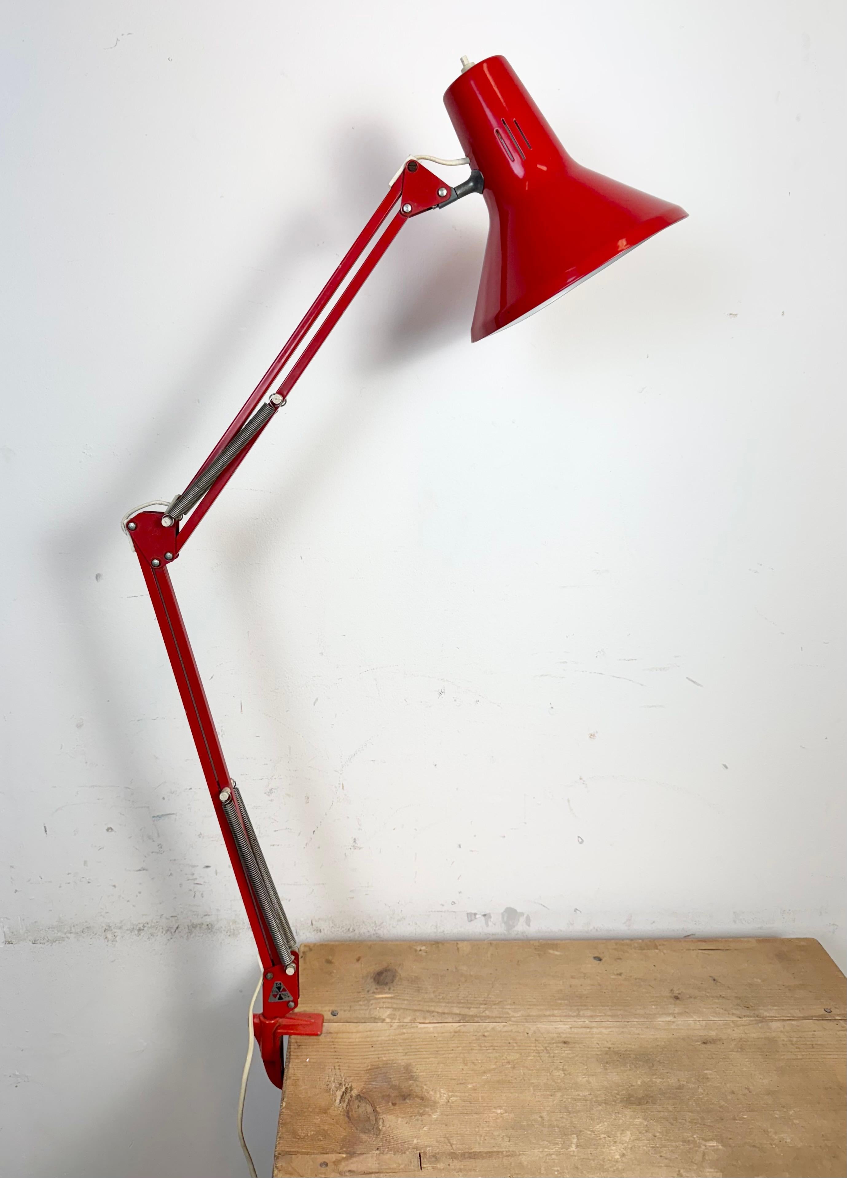 Vintage Red Italian Architect Table Lamp, 1970s For Sale 5