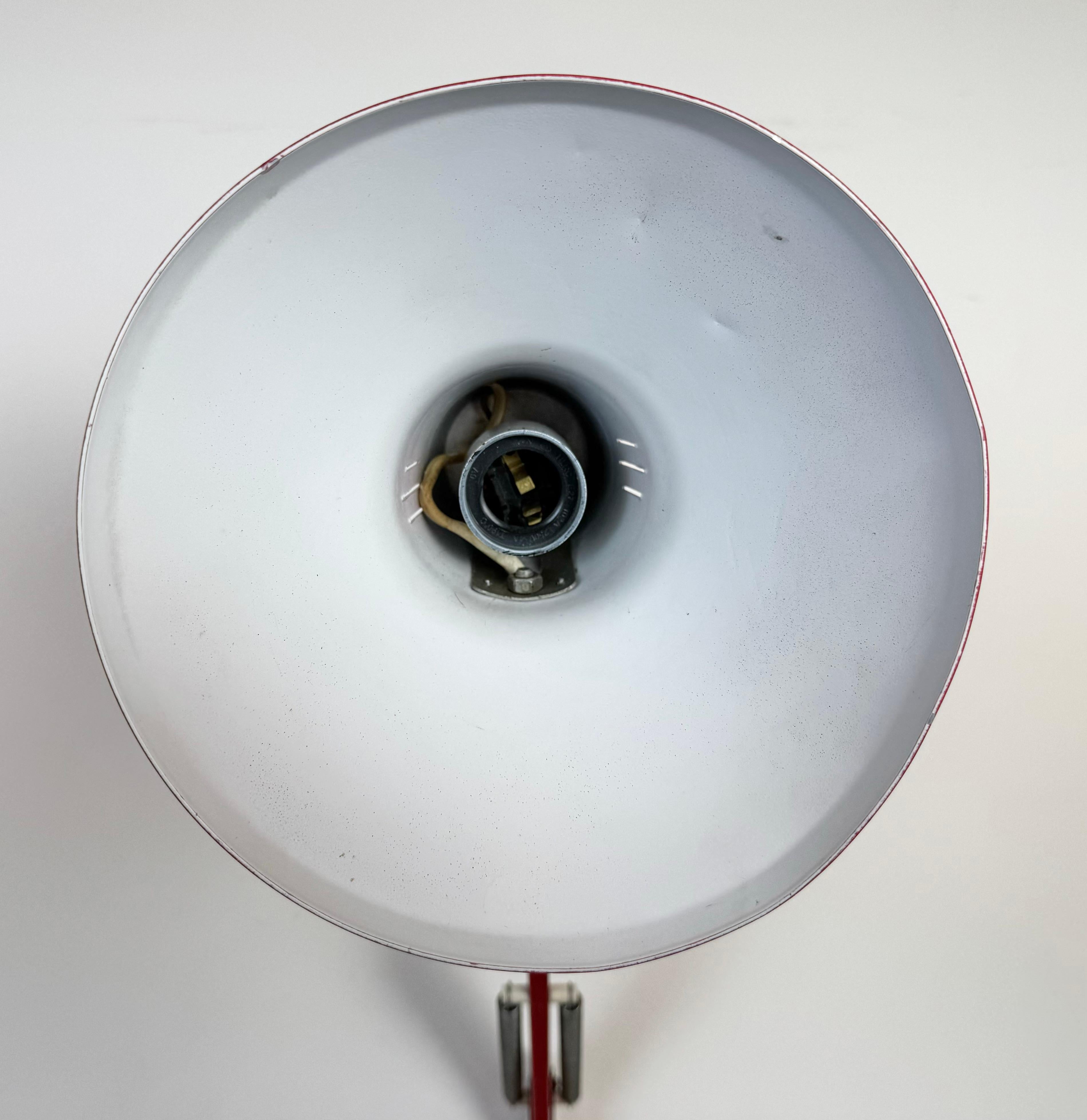 Vintage Red Italian Architect Table Lamp, 1970s For Sale 12