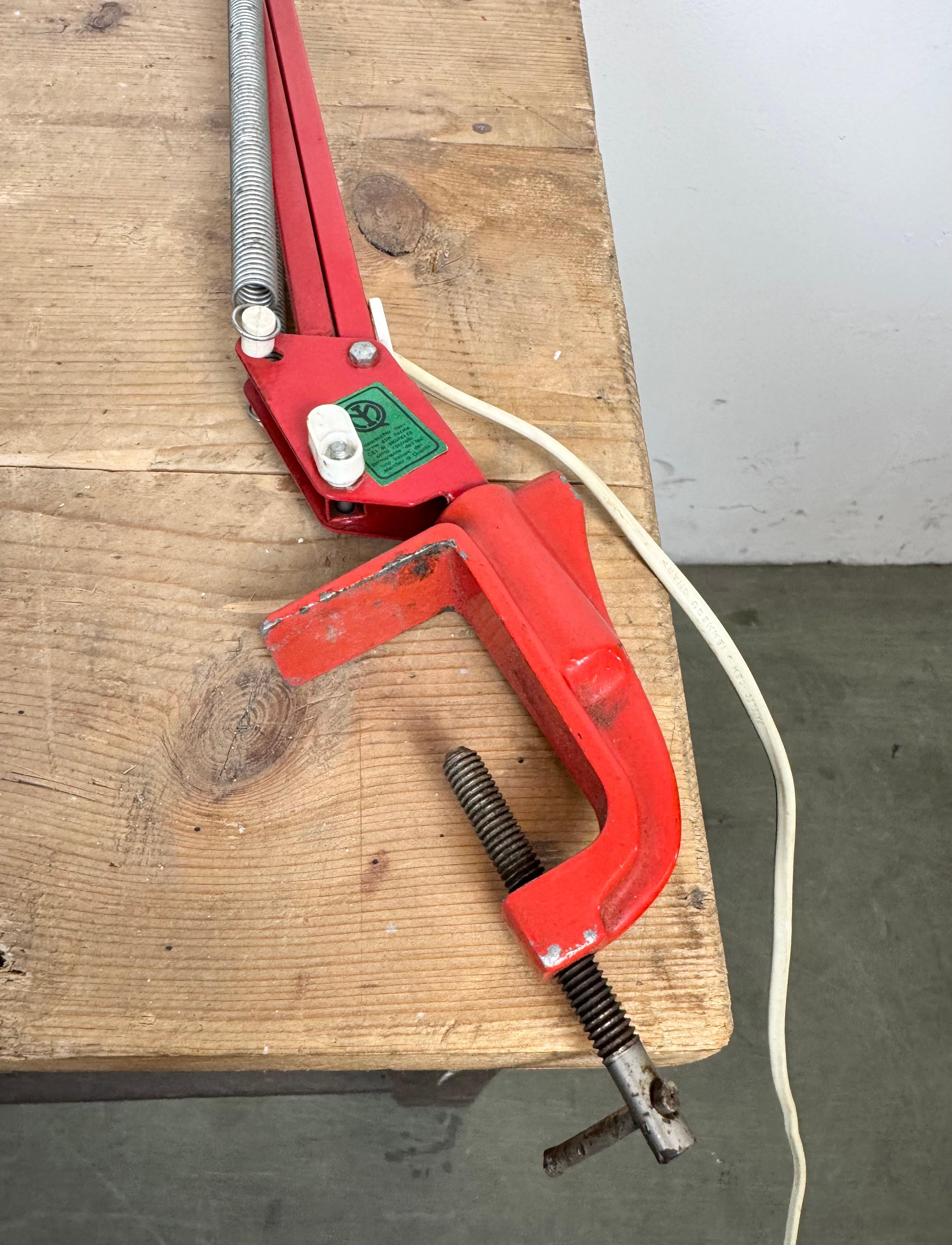 Vintage Red Italian Architect Table Lamp, 1970s For Sale 13