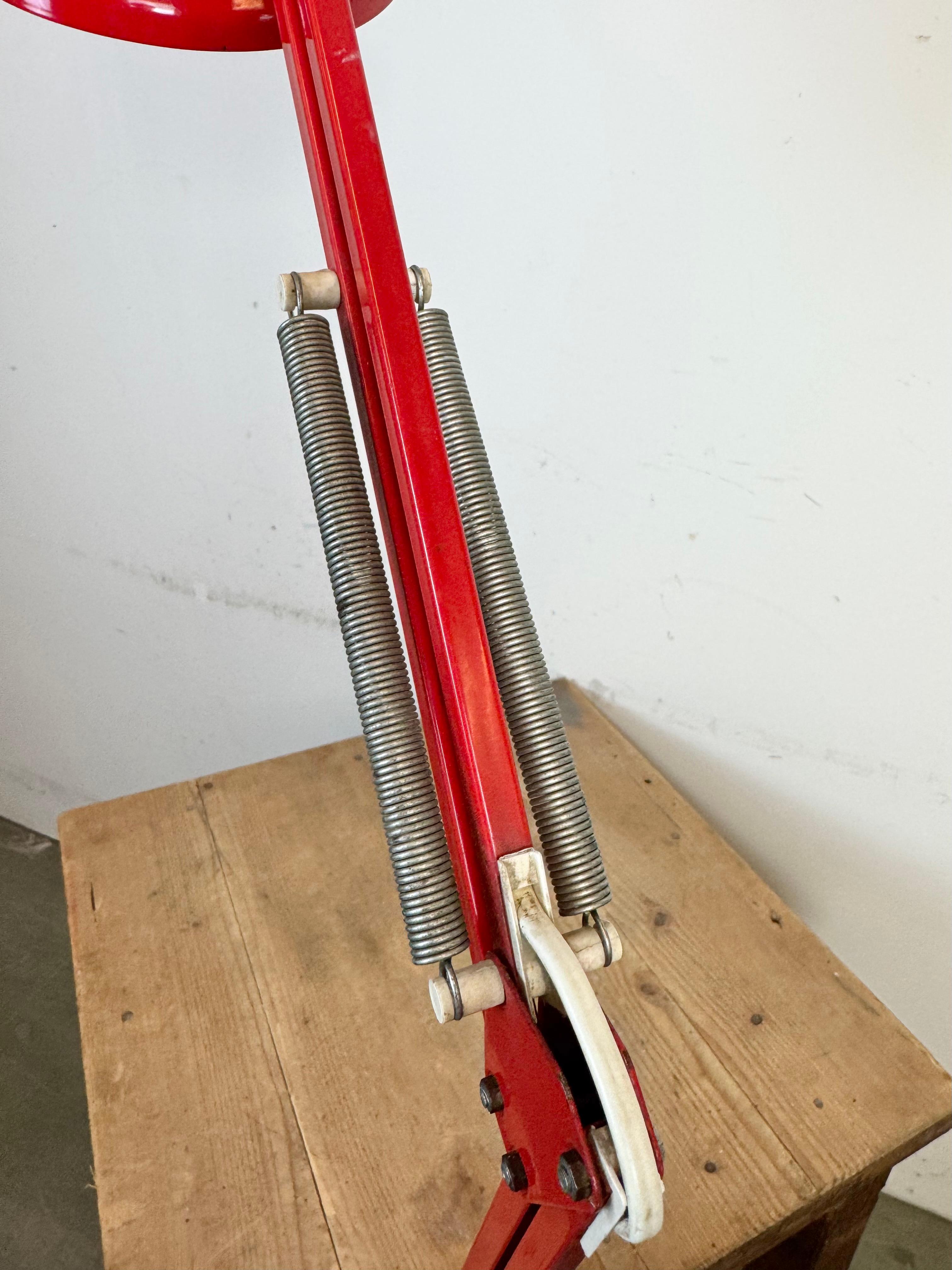 Vintage Red Italian Architect Table Lamp, 1970s For Sale 1