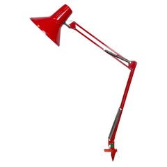 Lampe de bureau italienne rouge vintage, années 1970