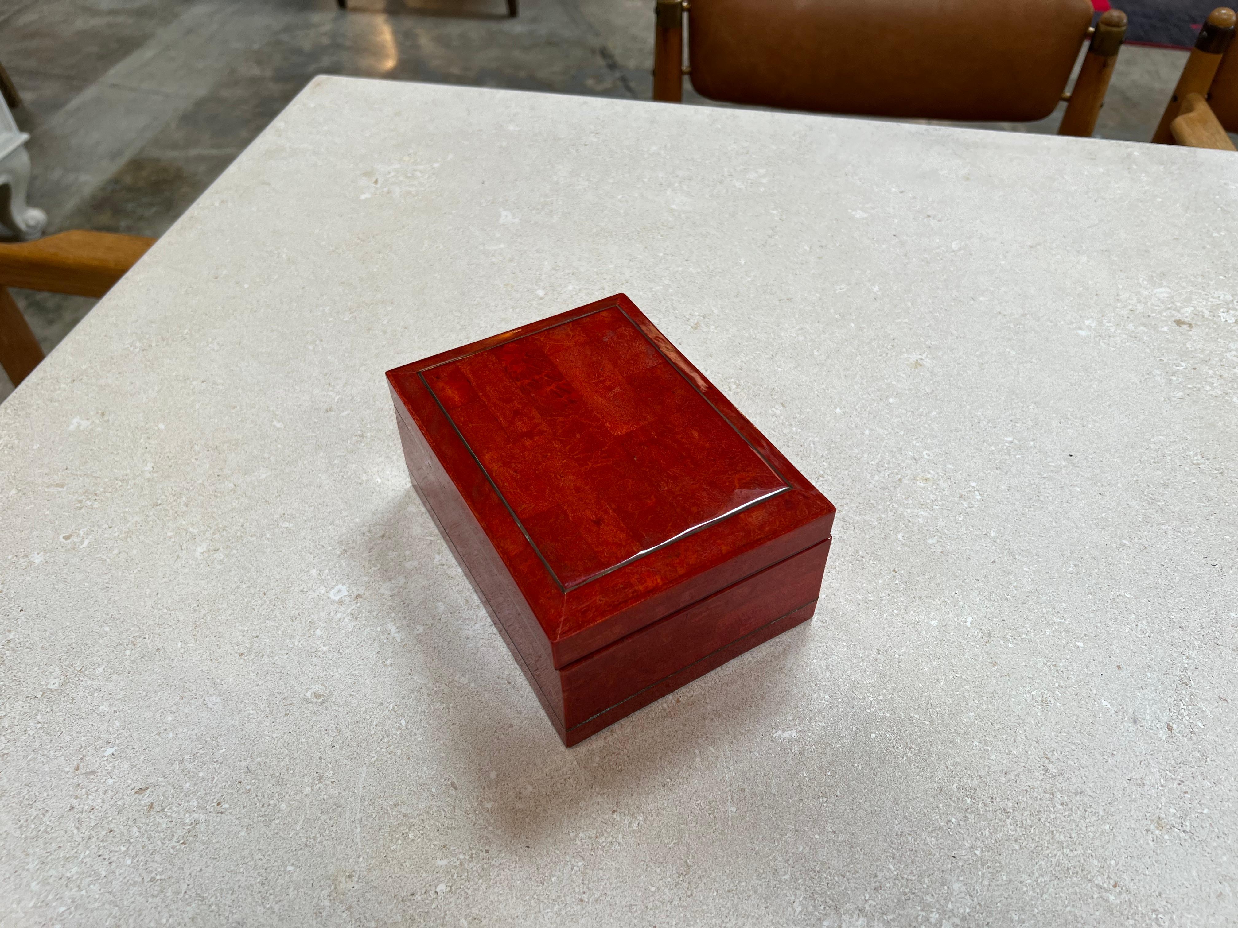 Mid-Century Modern Vintage Italian Red Decorative Box 1980 For Sale