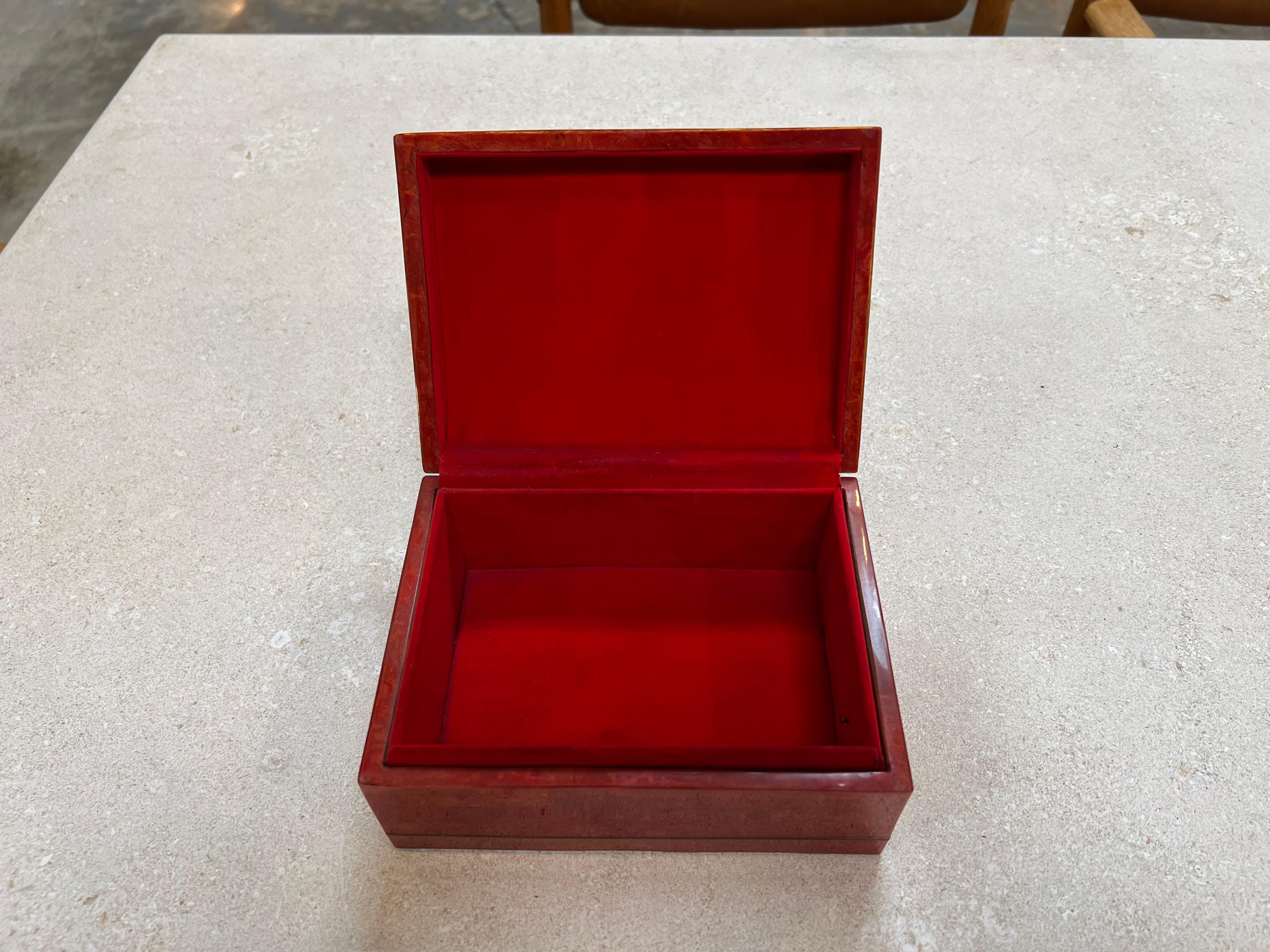 Late 20th Century Vintage Italian Red Decorative Box 1980 For Sale
