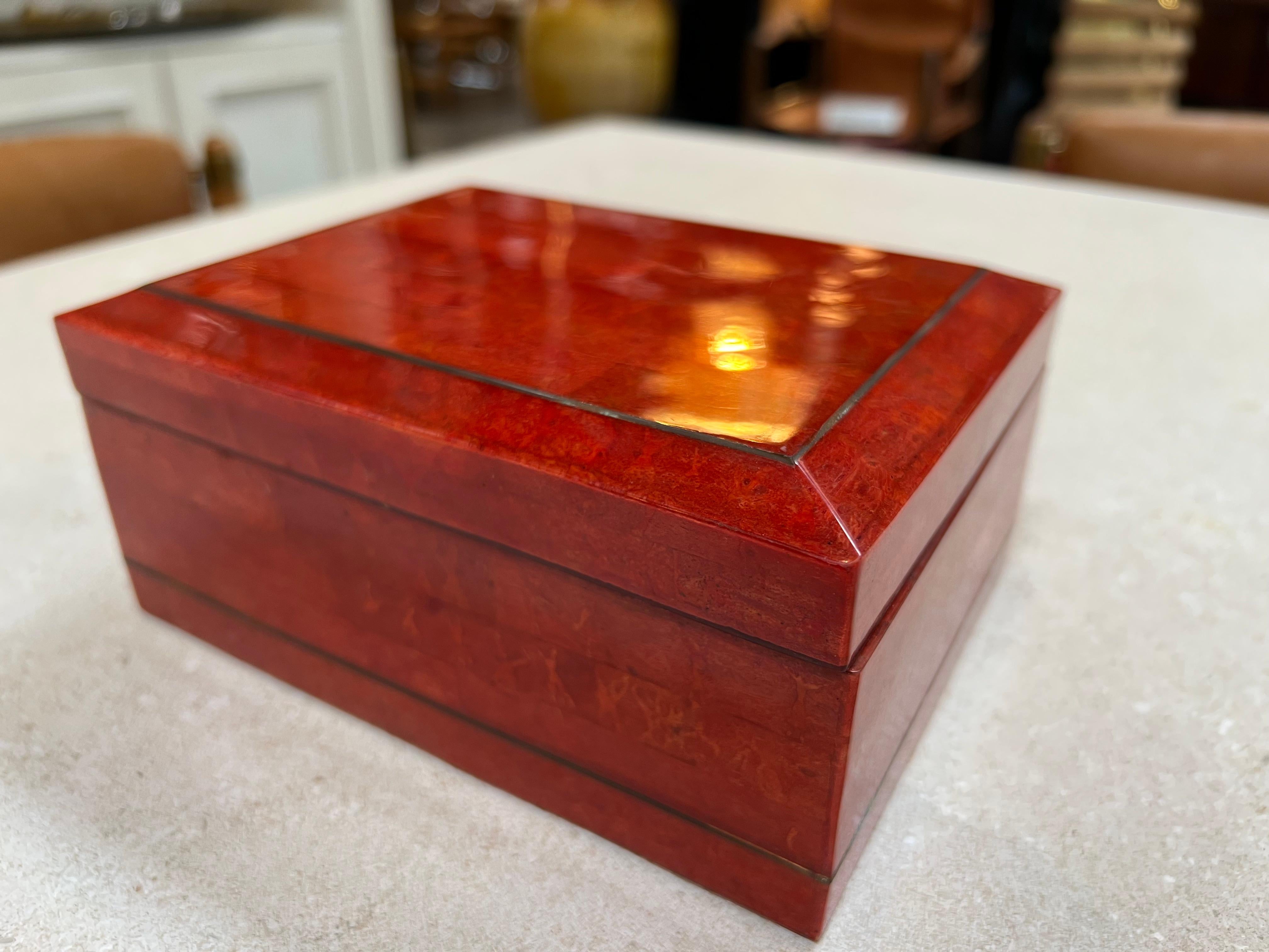 Vintage Italian Red Decorative Box 1980 For Sale at 1stDibs