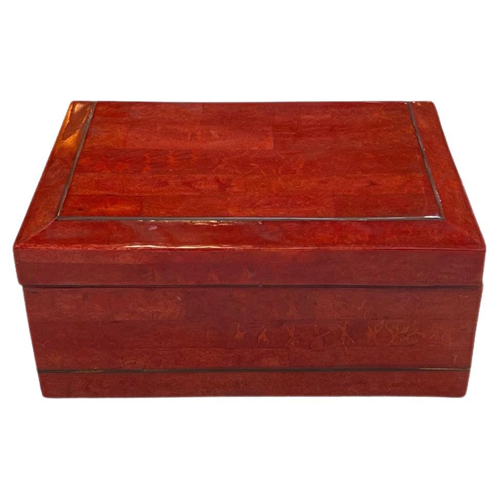 Vintage Italian Red Decorative Box 1980 For Sale