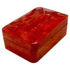 Italienische Dekorationsschatulle im Vintage-Stil, rot lackiert