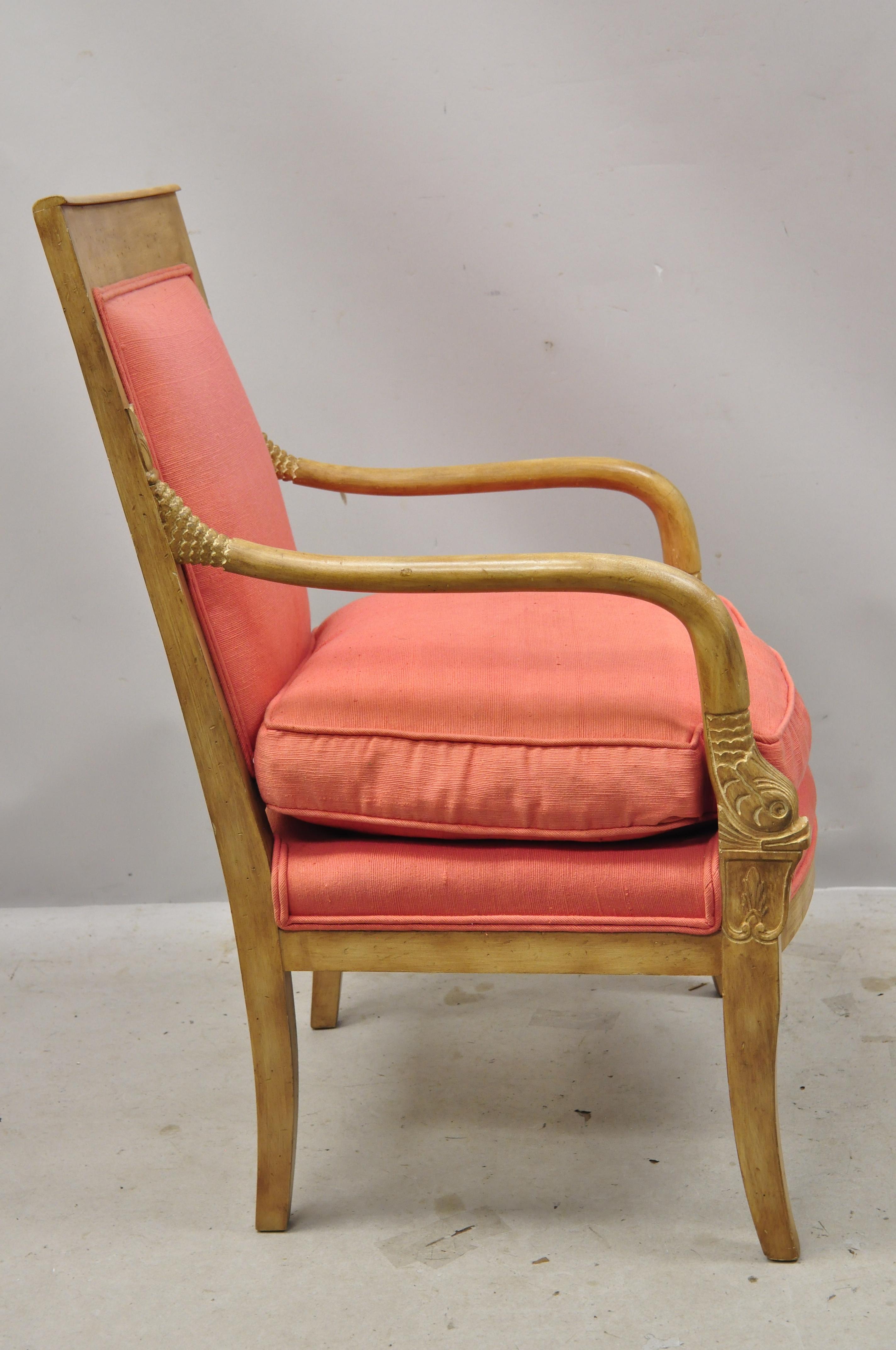 Italienischer Regency-Sessel aus der Bloomingdale Trianon Kollektion, Delphin geschnitzt, Vintage im Angebot 7