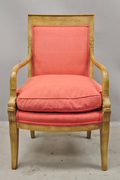 Poltrona vintage italiana Regency Dolphin Carved Bloomingdale Trianon Collection